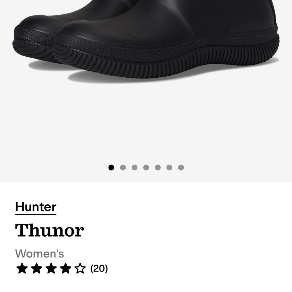 Hunter Black Rain Boots with Soft Cream Interior - Picture 6 of 7